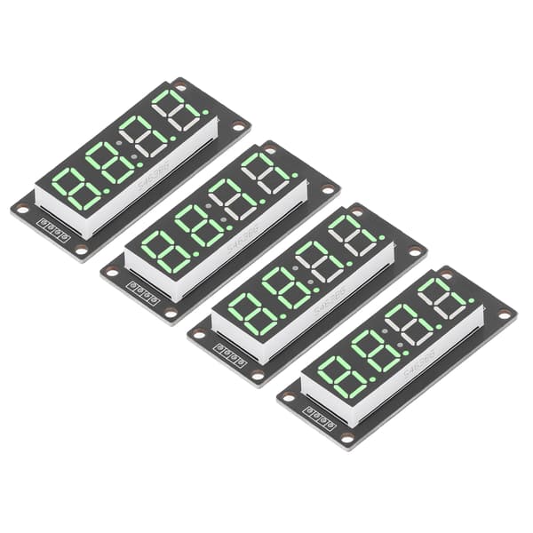 4 sæt 4-cifret digitalt rør LED-displaykort 7 segment urmodul TM1637 0,56 tommer Grøn MRA041A