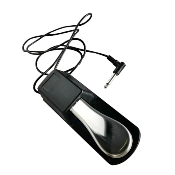 Sustain Pedal Dobbeltpolet Switch Anti Slip Sølv Universal Sustain Pedal til Digital Piano Keyboard Elektronisk Orgel