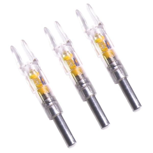3 st Ljusa Pilspetsar PC LED Ljusa Bågskyttejakt Skytteövning Pilspetsar för Pilaxel med 6,2 mm 6,25 mm Inre Diameter Gul