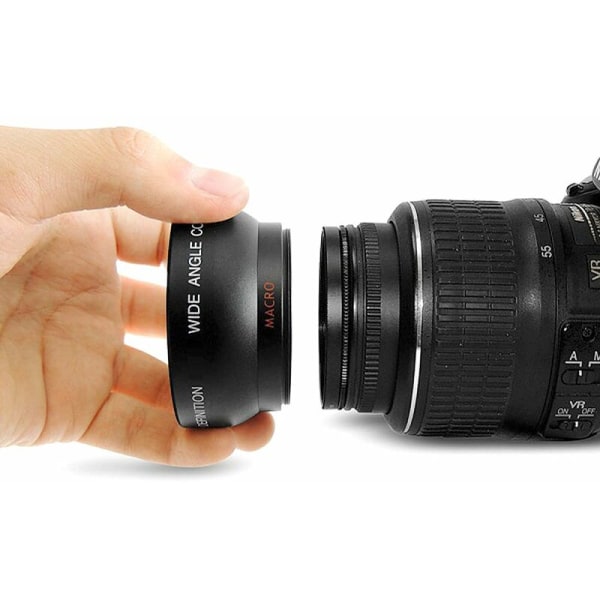 HD 52MM 0,45x laajakulmalinssi makroobjektiivin vaihdolla Canon Nikon Sony Pentax 52MM DSLR-kameraan