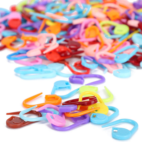 600 st Stickning Låsstygnsmarkörer Virkade färgade Counter Anti-Solution Plast liten nål