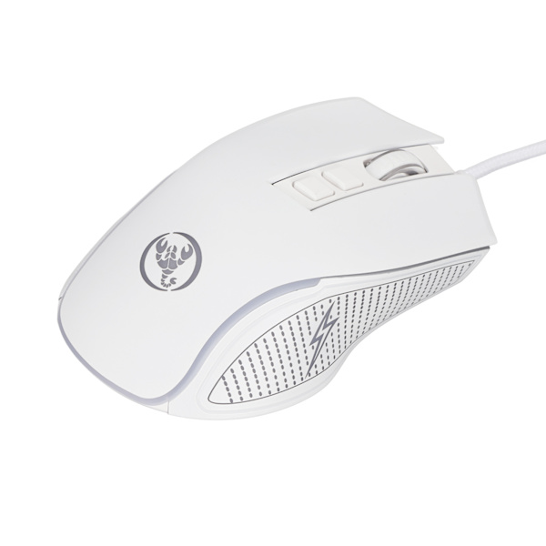 Mekanisk mus Colorful Shine Justerbar 3600 dpi RGB Ergonomisk kablet gamingmus til bærbare computere Hvid