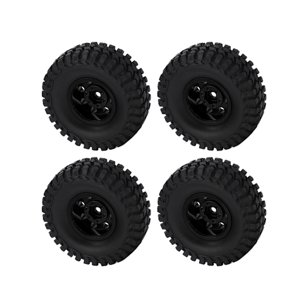 4 kpl 55 mm alumiiniseosvanteita neliökuvioisilla renkailla ja 8 reiällä varustetulla navalla Axial SCX24 1/24 RC-autojen päivitysosiin, musta