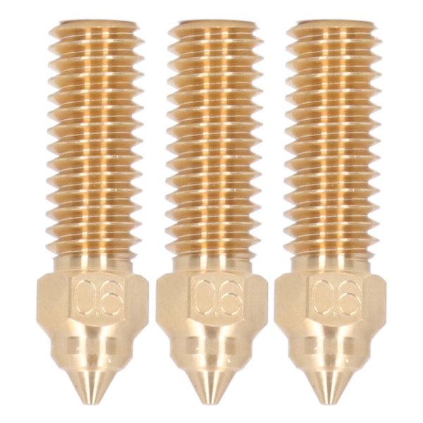 3st 3D-skrivarmunstyckessats Extruder Mässingsmunstycken Högflöde Hög temperaturbeständig för Creality K1 1,75 Dia 0,6mm Hål