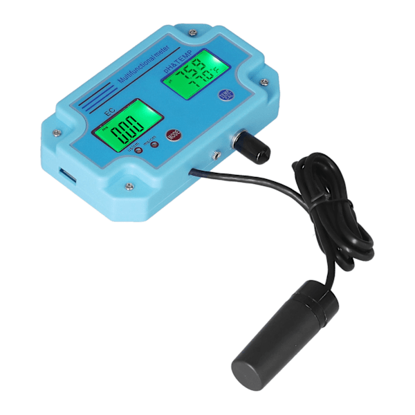 PH EC Temperaturmätare DC 6V Hög noggrannhet Bärbar LCD Hydroponic Monitor Multifunktionell TesterUS Plug 110V