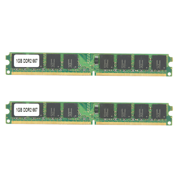 2 kpl DDR2 1 Gt 667 Mhz PC25300 Työpöytämuistimoduulit Kaksoispuoliset 16 siruilla AMD:lle