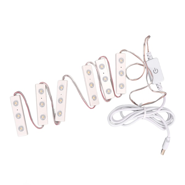 LED Makeup Mirror Light Justerbar Ljusstyrka USB Plug in DIY Mirror Strip Light Bulb 6 Strings (18st Light Chips)