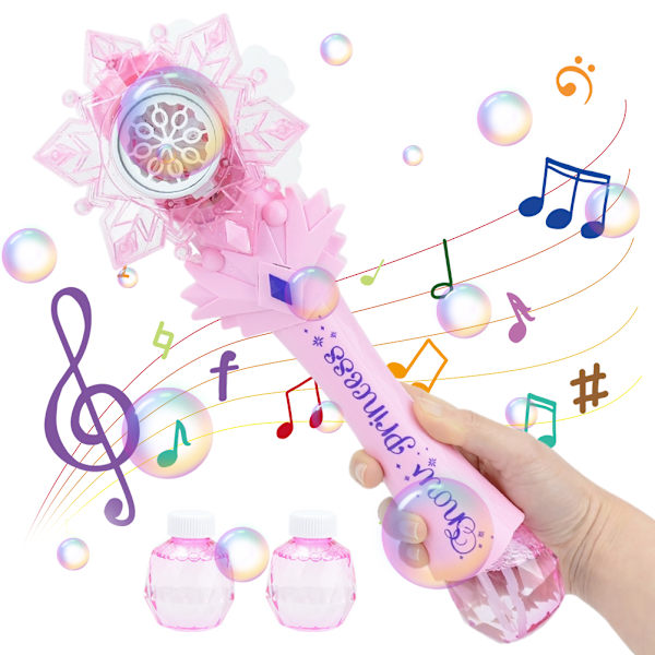 Magisk Trollspö för Barn Automatisk Bubbelmaskin Bubbelblåsare Leksak Ljus Musik Utomhusleksak för Barn Present