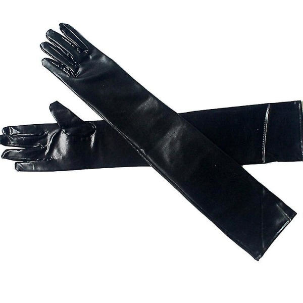 Sexede kvinder skinnende lange handsker læder latex klubtøj Fest Opera kostume Hfmqv