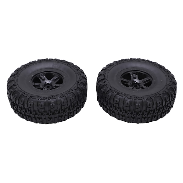 2 stk. hjulfelg og dekksett for Traxxas Slash 1/10 RC Short Course Lastebildekk Oppgraderingsdeler Svart
