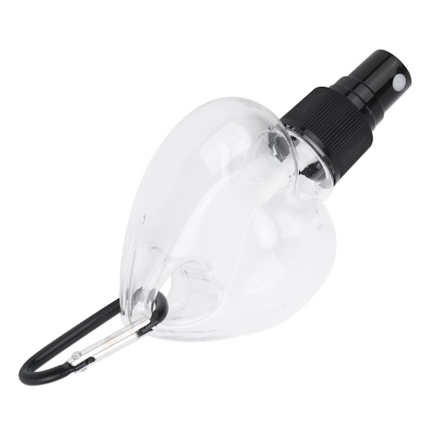 Rejse tom sprayflaske med nøglering 50 ml transparent hjerteformet plastikbeholder Sort spraydysespids