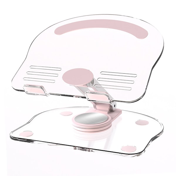 Tablettstativ 360 grader roterende løftbar sammenleggbar akryl Transparent bordstativ rosa