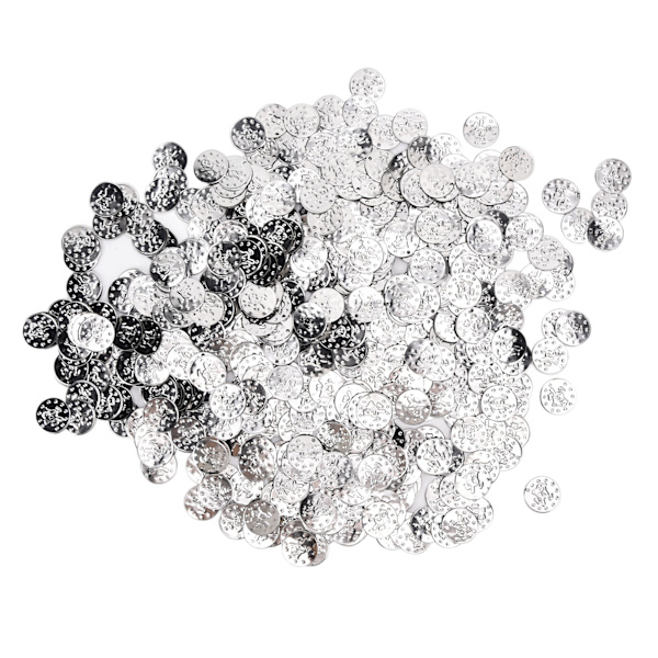 2000st Magdansmynt Utsökta paljetter Hängen Klädtillbehör för DIY-kostym midjekedjor Silver (fågelmynt)