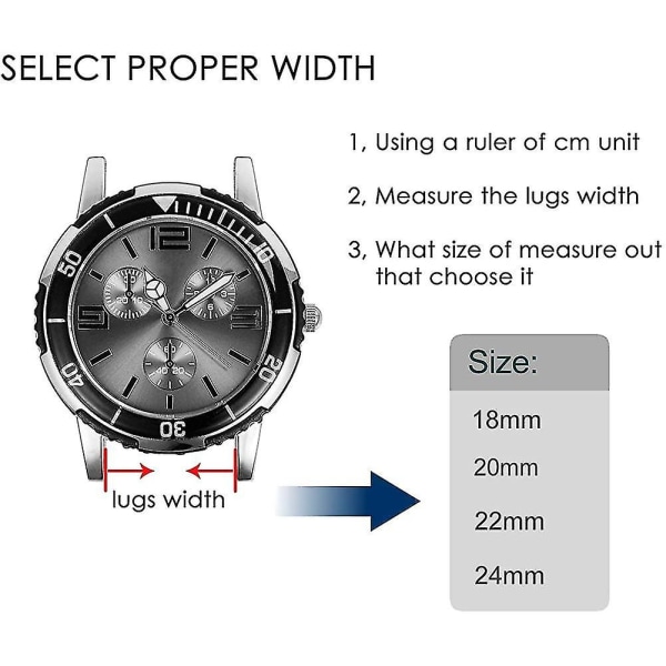 Drevet Silikon Klokkestropper 18mm 20mm 22mm 24mm. Utskiftere av hurtigutløser