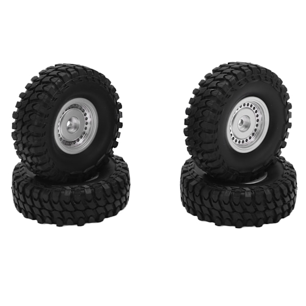 4 kpl 55 mm eturenkaat ja takarenkaat sekä 24 reiän vanteet Axial SCX24 1/24 RC-autolle, hopea
