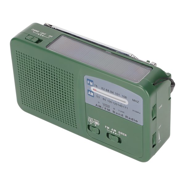 Solar handvev ficklampa Radio 1LED multifunktionell bärbar nödradio ficklampa