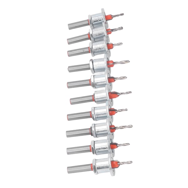 10st försänkningsborr Justerbart stopp avsmalnande försänkningsborr för trä Plast Mjuk metall