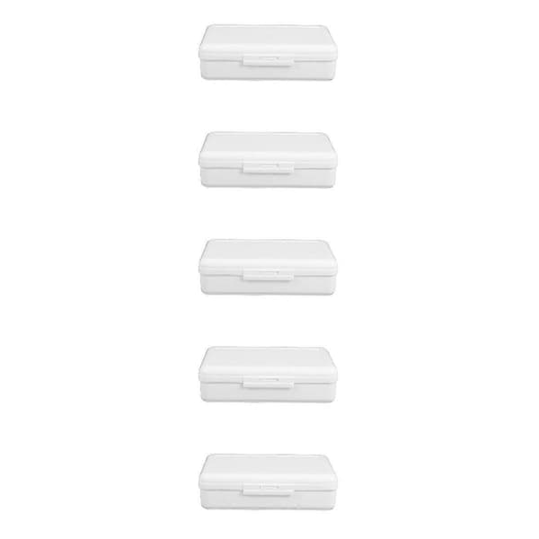 Vitt plastpennfodral för att organisera skolmaterial, 5-pack