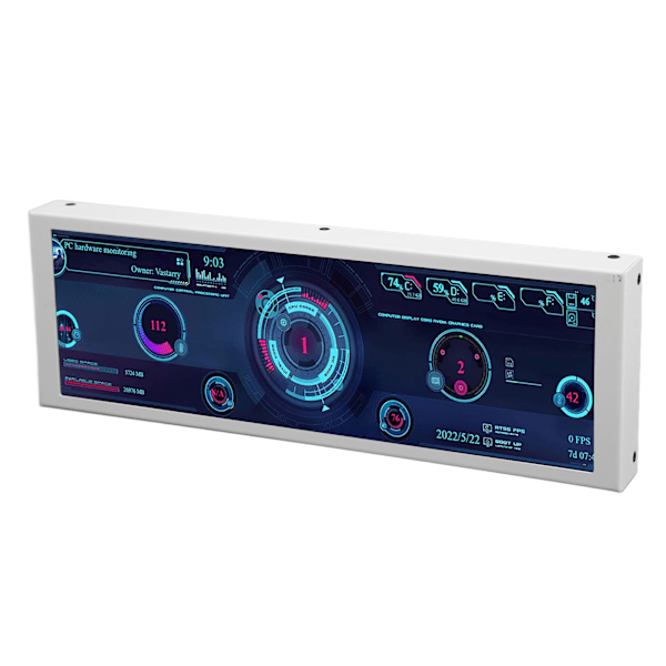 7,9-tommer PC Temp Monitor metalhus IPS CPU GPU SSD Data Temperatur Monitor Panel til AIDA64 Hardware Driver Board