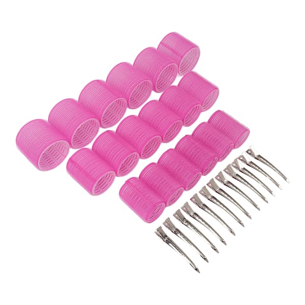 【NX】Hårrotsruller Rosa Self Grip Hårruller med klips Kompatibel med hårkledd Styling DIY