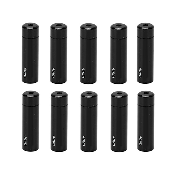 10 st Cykelväxelkabeländkapslar aluminiumlegering 4mm växelkabeländkapslar för road mountainbikesvart