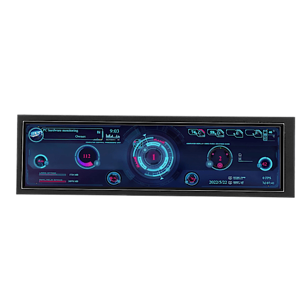8,8 tommers IPS-skjerm 1920x480 CPU GPU SSD Data Temperatur Monitor Chassis Sub Screen for Windows