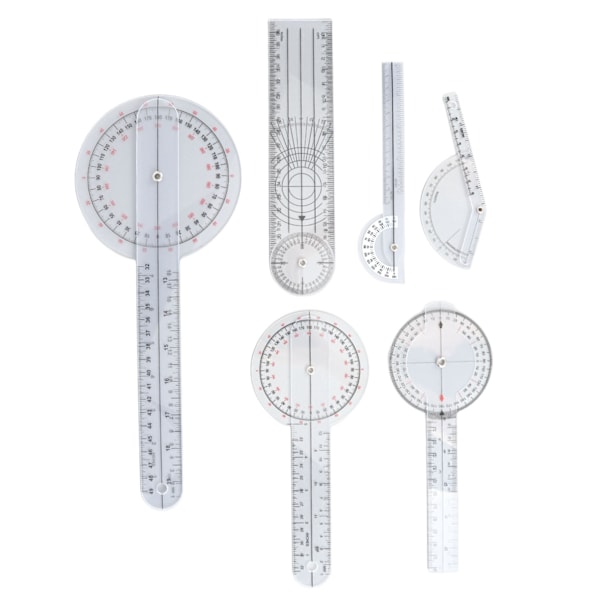 6 ST Medical Goniometer Set 6 8 10 tums Multifunktion Joint Goniometer Set för sjukgymnaster hemmabruk och studenter