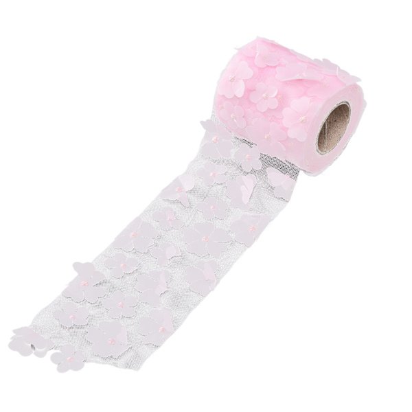 Blommor Tyllrullar 8cm 10yd Utsökt Ljus Vacker gör-det-själv flexibel bred applikation Tyllrullrulle TygRosa