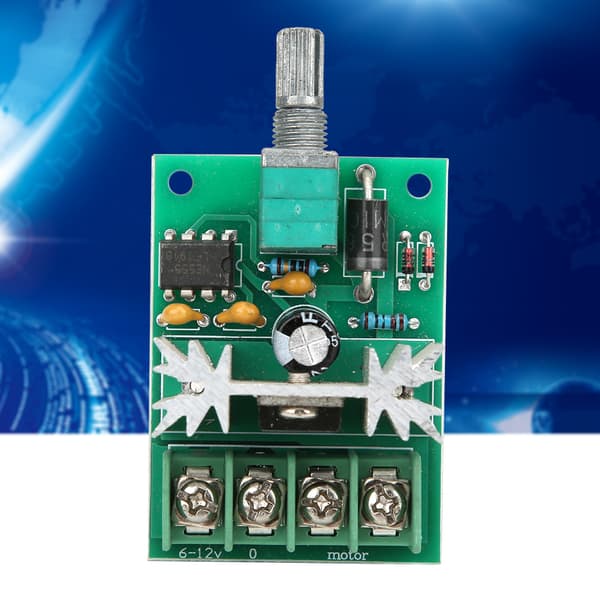 PWM DC-motorhastighetsregulator med ratt i aluminiumlegering DC6-12V 6A