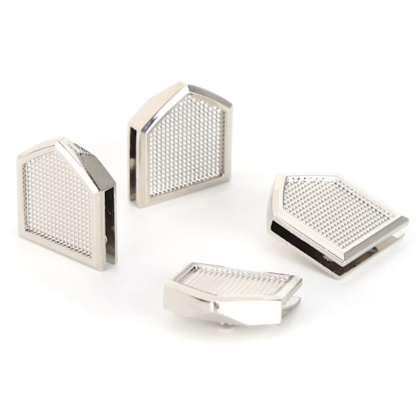 4 Set Metall Dekorativt Spänne Specialformat Läderartiklar Bagage Jeans DIY Tillbehör Silver B01-51-52067