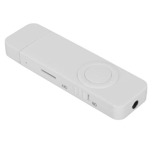 MP3-afspiller med 8 GB hukommelse, udvidelig til 64 GB via USB-flashdrev, OTG-support, HiFi-lyd uden tab, slank og bærbar, hvid