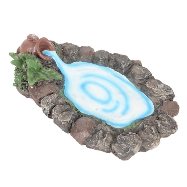 Fe-have Rock Dam 6,5 tommer lang håndmalet realistisk holdbar harpiks miniaturedam til hjemmet udendørs dekoration