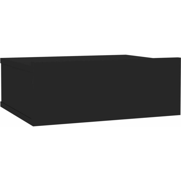 Flydende sengebord Skinnende sort 40x30x15 cm Agglomere