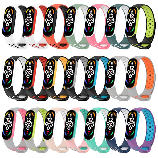Udskiftningsremme Kompatible med Xiaomi Band 7 Bløde Silikone Armbånd Justerbar Håndledsrem til Kvinder Mænd