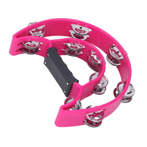 Musikal Tambourine Half Moon Double Row Jingles Handheld Percussion Drum för KTV Party