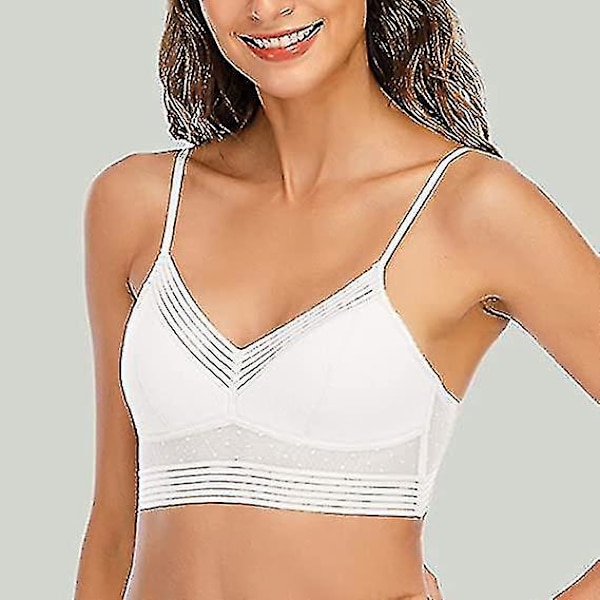 Langaton U-muotoinen pitsipush-up-rintaliivi - Valkoinen - 2XL