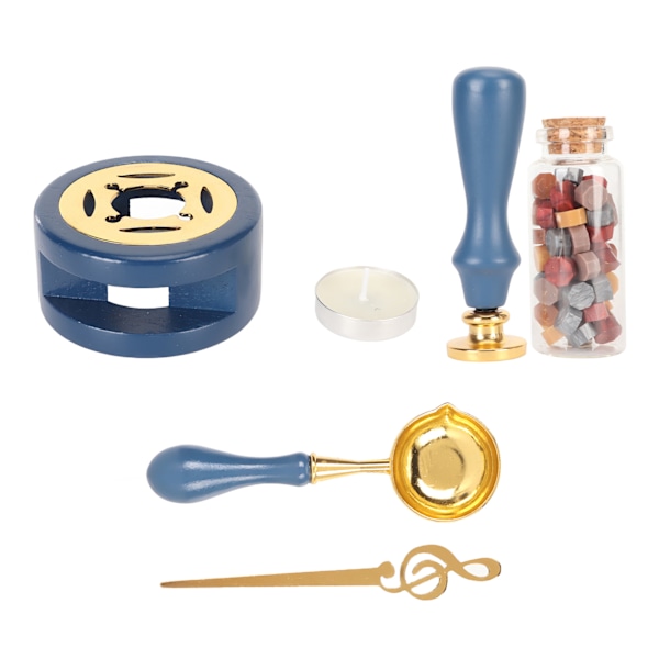 Voksstempeletts med tetningsvoksvarmer, voksskje, Retro voksstempeletts for invitasjoner, konvolutter, postkort