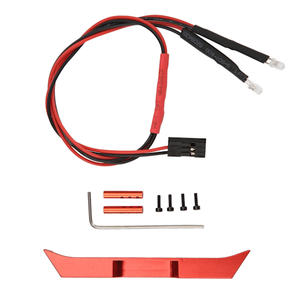 Bakkbumper i aluminiumlegering med LED-lys RC-bil oppgraderingsdeler for Axial SCX24 AXI00001 1/24 fjernstyrt bil Rød