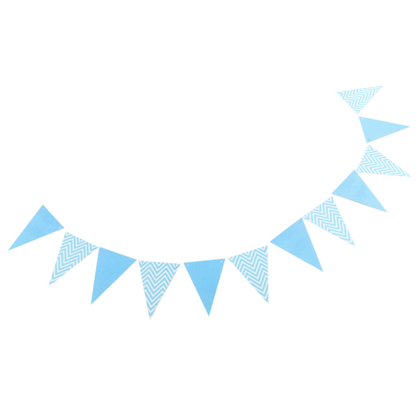 Vimpel Bröllopsrum Barnrum Födelsedagsfest Klä upp tillbehör Vågig dragflagga Vimpla BuntingBlå