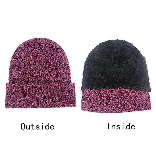 3st Vinterstickad mössa Scarfhandskar Set Fleecefodrad Varm Beanie Touch Screen Handskar för Kvinnor Män Utomhus Cykling Skidåkning