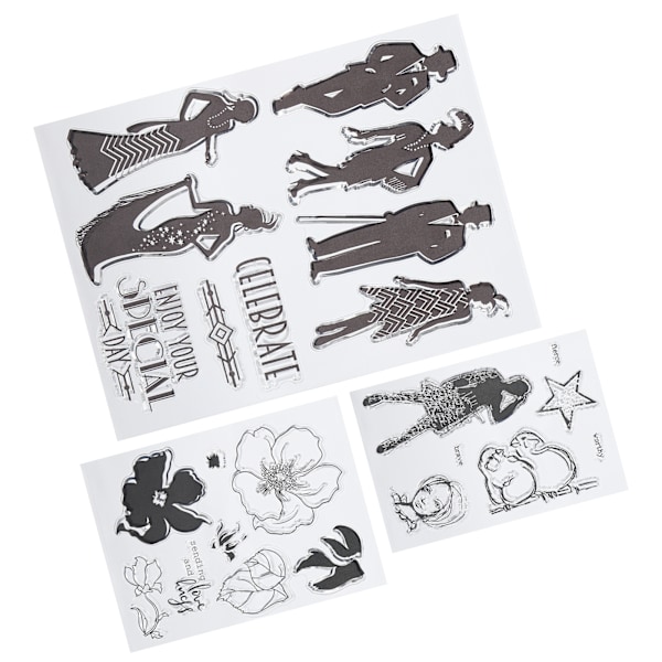 3 st Transparenta Stämplar Gummi TPR Journal Album Dekoration DIY Handgjorda Hantverkstillbehör