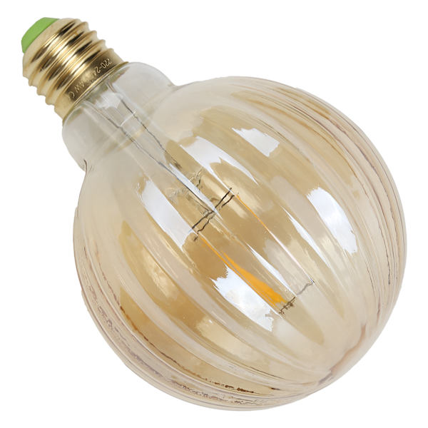 G95 Retro Glødepære E27 4W 220V Vandmelonformet LED-Glødepære Pære Dekorativ Belysning Varmt Lys (Guld)