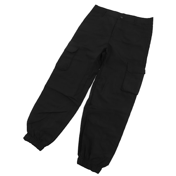 Kvinnor Cargo Byxor Stora fickor Manschettbyxor Casual Snygg Utomhus Jogging Vandring Långa Casual Byxor Svart S