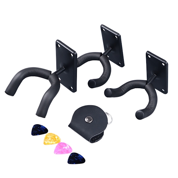 3 stk metall veggfeste krok for musikkinstrumenter henge stativ for elektrisk gitar Ukulele bass med 4 plugger