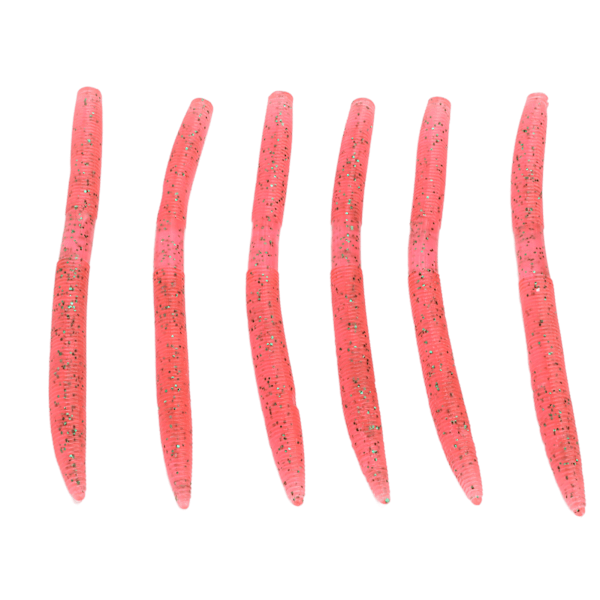 6 stk./sæt Fiskemadorm Fiskemad Fiskebidresistent PVC Blød Madorm Jordorm Kunstig Mad Pink