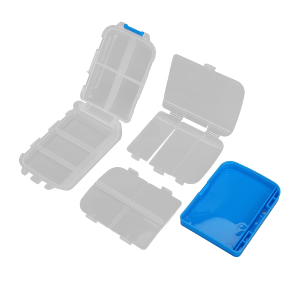Foldbar Pilleboks Rejse 3 lag 7 dages ugentlig Pilleetui Organizer til Daglig Medicin Blå