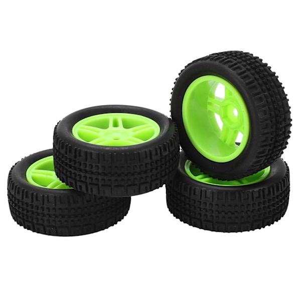 4 kpl 75 mm RC-auton renkaat U-mallinen kumi RC-ajoneuvon pyörä kaukosäädöllä autorenkaat Wltoys 144001 1/14 RC-autolle Vihreä