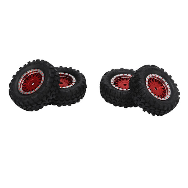 4 kpl RC-auton vanteita, mesh-vanteet ja renkaat, Xiaomi Jimny XMYKC01CM 1/16 kauko-ohjattaville autoille, punaiset