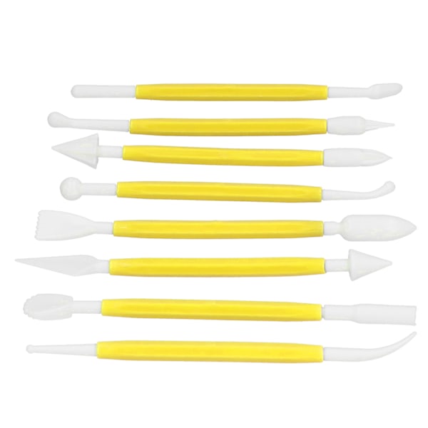 8st DIY Fondant Tool Tårta Bakverk Carving Cutter Choklad Dekoration Form Set för BageryYellow