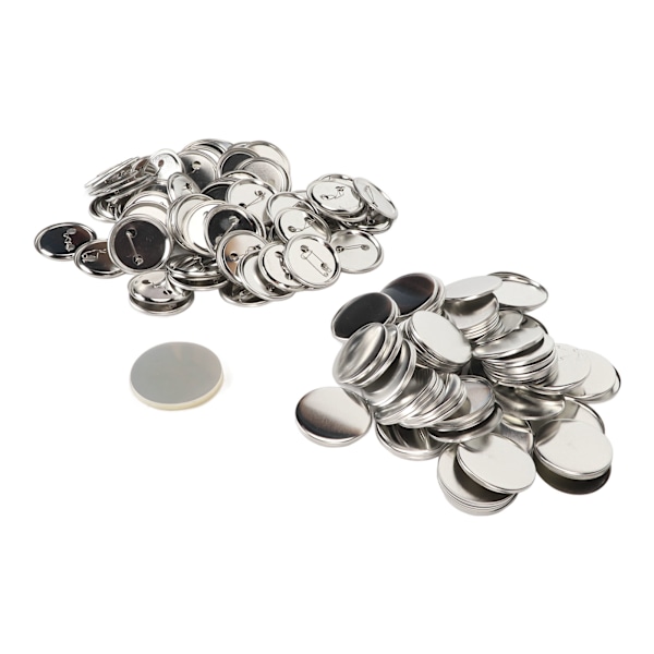 100 Sett Pin Back Knappdeler Blanke Jern Holdbar Klips Knappproduksjonsforsyninger for Badge Håndverk DIY 50MM
